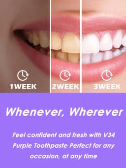 V34 Dental Whitening Toothpaste Instant Teeth Whitening Cleaning Tooth Stain Tartar Removal Oral Hygiene Fresh Breath