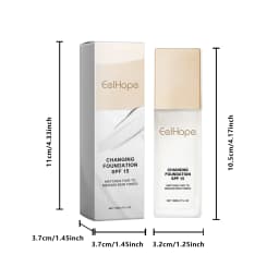 Color Changing Foundation SPF15 30ml Hydrating Long Lasting High Coverage Natural Finish Lightweight Face Makeup All Skin Types