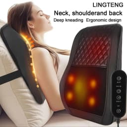 LINGTENG Heat Therapy + 3D Kneading Back Massager, Fits the Curves of Your Neck, Shoulders, Back, and Legs, 2500mAh Lithium Battery with USB Charging, Long-Lasting Power. Perfect for Office Workers and Elders, an Ideal Christmas or Birthday Gift.