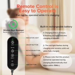 LINGTENG Heat Therapy + 3D Kneading Back Massager, Fits the Curves of Your Neck, Shoulders, Back, and Legs, 2500mAh Lithium Battery with USB Charging, Long-Lasting Power. Perfect for Office Workers and Elders, an Ideal Christmas or Birthday Gift.