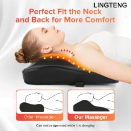 LINGTENG Heat Therapy + 3D Kneading Back Massager, Fits the Curves of Your Neck, Shoulders, Back, and Legs, 2500mAh Lithium Battery with USB Charging, Long-Lasting Power. Perfect for Office Workers and Elders, an Ideal Christmas or Birthday Gift.