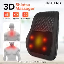 LINGTENG Heat Therapy + 3D Kneading Back Massager, Fits the Curves of Your Neck, Shoulders, Back, and Legs, 2500mAh Lithium Battery with USB Charging, Long-Lasting Power. Perfect for Office Workers and Elders, an Ideal Christmas or Birthday Gift.