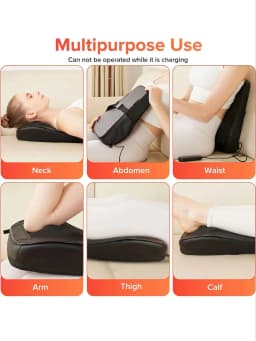 LINGTENG Heat Therapy + 3D Kneading Back Massager, Fits the Curves of Your Neck, Shoulders, Back, and Legs, 2500mAh Lithium Battery with USB Charging, Long-Lasting Power. Perfect for Office Workers and Elders, an Ideal Christmas or Birthday Gift.