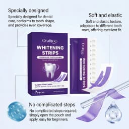 Purple Teeth Whitening Strips 30 Minutes Oral Cleaning Removal Gel Improve Dental Yellowing Oral Care, for With Shade