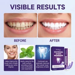 Purple Teeth Whitening Strips 30 Minutes Oral Cleaning Removal Gel Improve Dental Yellowing Oral Care, for With Shade