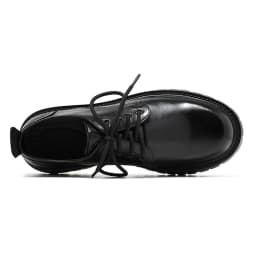 STRONGSHEN Men's Low Top British Leather Shoes Big Head Warm Fur Thick Bottom Non Slip Work Shoes Elevator Casual Oxford Shoes