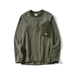 Mountain-Ready Crewneck: Engineered with Ribbed Neck, Reflective Logo, & Secure Chest Pocket for Outdoor Style Unisex