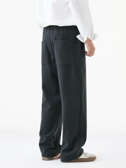 Winter Thick Casual Pants Men Korean Fashion Banded Waist Stretch Wide Leg Suit Slacks Straight Loose Drape Trousers