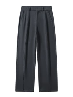 Winter Thick Casual Pants Men Korean Fashion Banded Waist Stretch Wide Leg Suit Slacks Straight Loose Drape Trousers