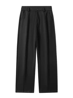 Winter Thick Casual Pants Men Korean Fashion Banded Waist Stretch Wide Leg Suit Slacks Straight Loose Drape Trousers