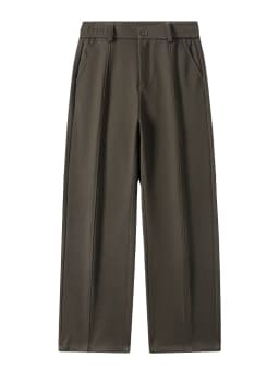 Winter Thick Casual Pants Men Korean Fashion Banded Waist Stretch Wide Leg Suit Slacks Straight Loose Drape Trousers