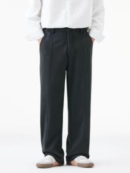 Winter Thick Casual Pants Men Korean Fashion Banded Waist Stretch Wide Leg Suit Slacks Straight Loose Drape Trousers
