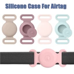 Soft Silicone Case With Keychain For Apple Airtag Dog Cat Collar Anti-Scratch Protective Cover For Air tag Luggage Backpacks