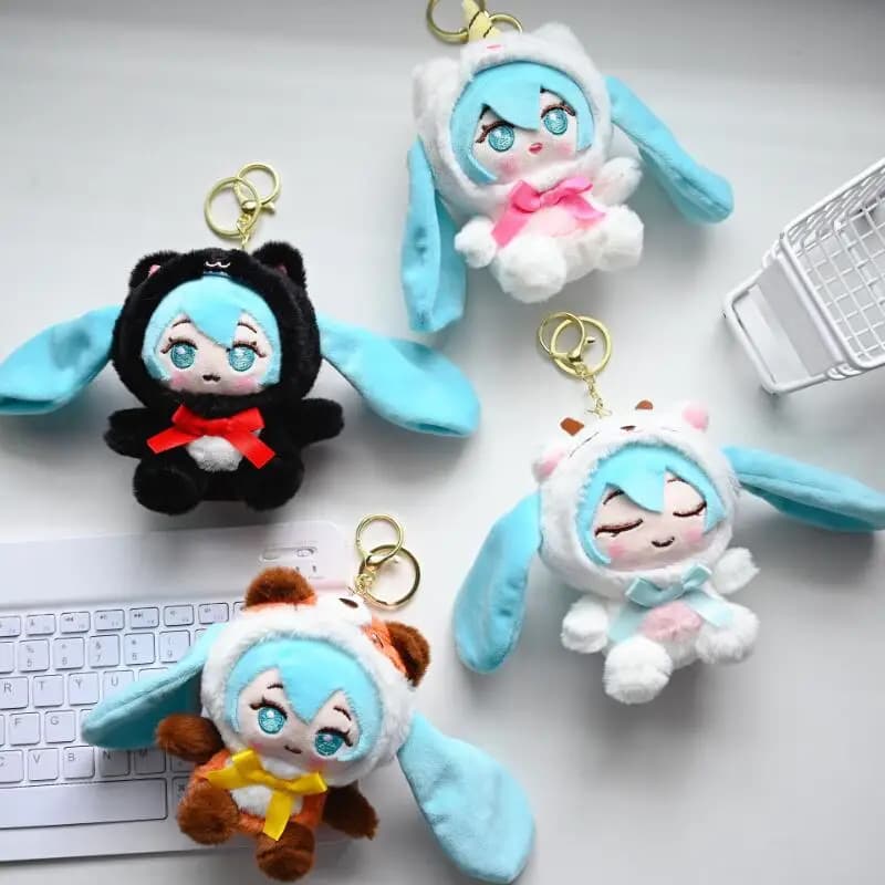 Japanese Style Hatsune Miku Plush Toy Cartoon Plush Keychain Student Schoolbag Accessories Decoration Anime Peripherals Gifts