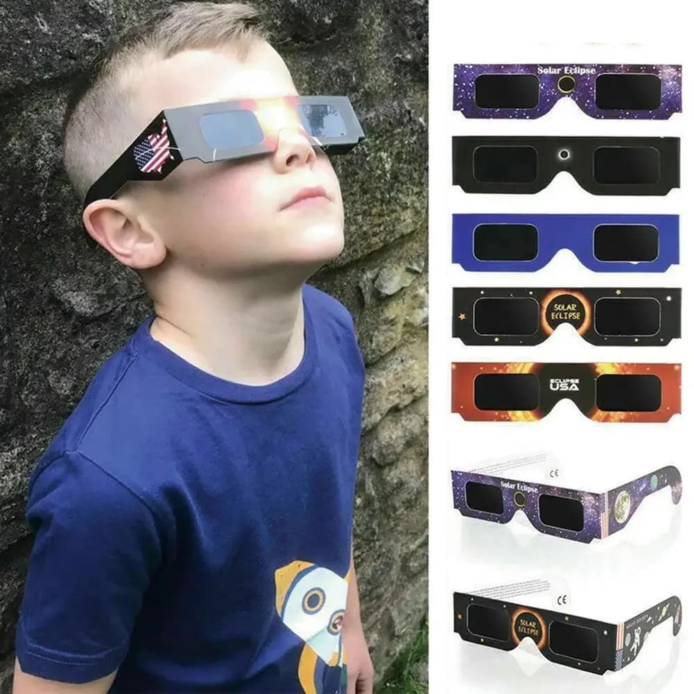 6pcs Random Color Solar-Eclipse Glasses Portable Uv Protection Eyeglasses For Children Adult For Travel Observing Solar-Eclipse