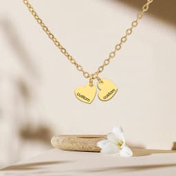 Engrave Name Personalized Couple Heart Necklace for Women Men Custom Family Mother Gift Stainless Steel Gold Color Chain Jewelry