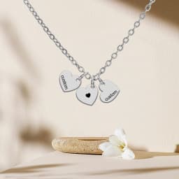 Engrave Name Personalized Couple Heart Necklace for Women Men Custom Family Mother Gift Stainless Steel Gold Color Chain Jewelry