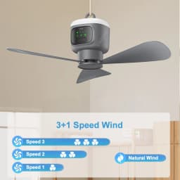 Portable Ceiling Fans Outdoor Camping Ceiling Fan Air Circulator 12000mAh Rechargeable Electric Fan for Home with Light Remote