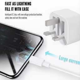 British Standard Charger Fast Charger with PD Ports Charger for iPhone for Galaxy UK Plug, PD Charger Adapter, Sleek Charger Des