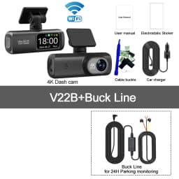 UHD 4K WiFi Dash Cam Dual Lens Driving Recorder Car DVR Optional 1080P Rear Lens Camera GPS 24H Parking Monitoring Black Box