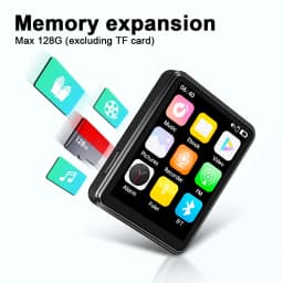 MP3 Player 2.4 Inch Full Touch Screen Bluetooth HiFi Walkman Built‑in MP4 Music Speaker FM Radio Voice Recorder E‑book