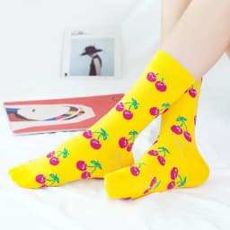 Women Socks Funny Cute Cartoon Fruits Banana Lemon Pineapple Avocado Food Happy Japanese Harajuku Skateboard Socks