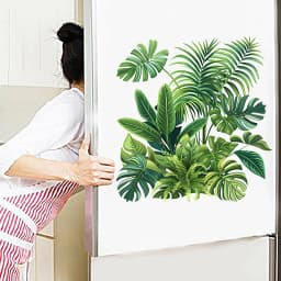 Green Plant Leaves Wall Sticker Bathroom Toilet Decor Living Room Cabinet Home Decoration Decals Beautify Self Adhesive Mural