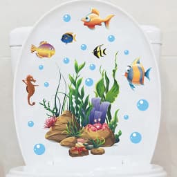 Green Plant Leaves Wall Sticker Bathroom Toilet Decor Living Room Cabinet Home Decoration Decals Beautify Self Adhesive Mural