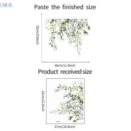 Green Plant Leaves Wall Sticker Bathroom Toilet Decor Living Room Cabinet Home Decoration Decals Beautify Self Adhesive Mural