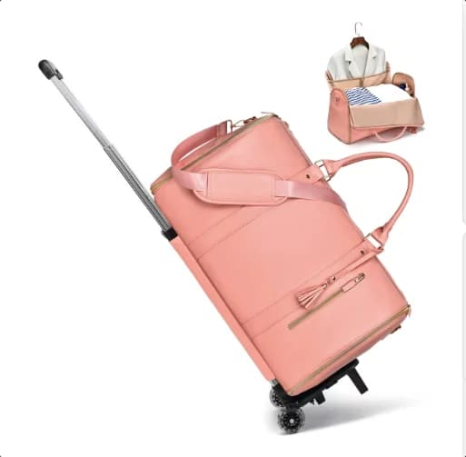 Women Rolling Garment Bags for Travel Handbag with Wheels Women Carry On Garment Duffel Bag Suit Travel Rolling Trave Duffle Bag