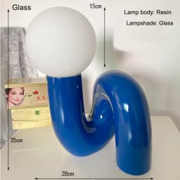 American-Style Nordic Resin Glass Atmosphere Bedroom Bedside Lamp Decoration Piece Art Tabletop Children's Room Desk Lamp G9