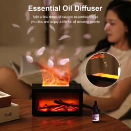 Fireplace Humidifier Aroma Flame Humidifier Fragrance Diffuser Aromatherapy Essential Oil Diffuser Fire Humidifier for Home Room