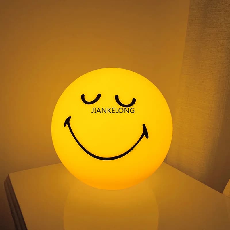 Squint/Wink Sphere Lamp Atmosphere Smile Light Dimmable USB Rechargeable or USB Plug-in Smiling Night Light for Home Decoration
