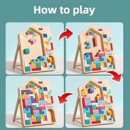 Parent-child Activities of Building Blocks Develop Brain Thinking and Train Children Puzzles Montessori Educational Games