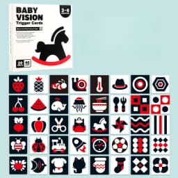 3 to 6 Months Vision Trigger Cards Early Education Cards Training Newborn Babies Visual Stimulation Practice Montessori Toy