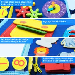 Montessori Toys Busy Board Toddler Sensory Activity Developing Board for Motor Skills, Educational Travel Activity Toys