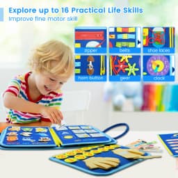 Montessori Toys Busy Board Toddler Sensory Activity Developing Board for Motor Skills, Educational Travel Activity Toys
