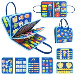 Montessori Toys Busy Board Toddler Sensory Activity Developing Board for Motor Skills, Educational Travel Activity Toys