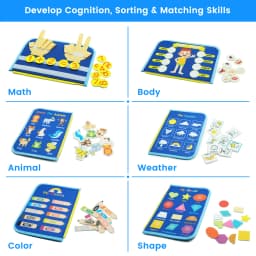 Montessori Toys Busy Board Toddler Sensory Activity Developing Board for Motor Skills, Educational Travel Activity Toys