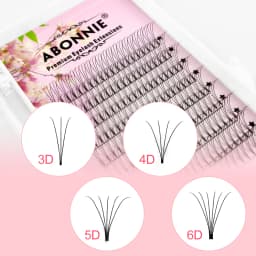 ABONNIE Premade Volume Fans Short Stem 3d/4d/5d/6d Russian Eyelash Extension Mink Eyelash Extension All Size Lashes Tray