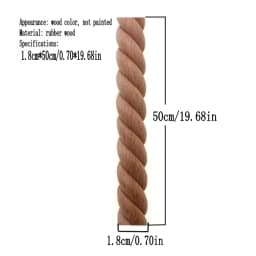 RUNBAZEF Wooden Carved Woods Twist Lines Style Decorative Indoor Door Semi Home Decoration Accessories Figurines Miniatures