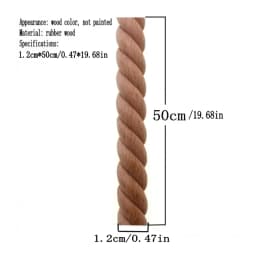 RUNBAZEF Wooden Carved Woods Twist Lines Style Decorative Indoor Door Semi Home Decoration Accessories Figurines Miniatures