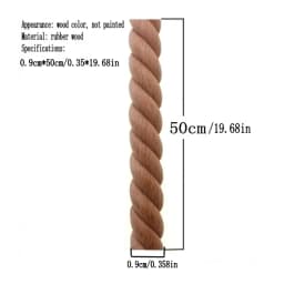 RUNBAZEF Wooden Carved Woods Twist Lines Style Decorative Indoor Door Semi Home Decoration Accessories Figurines Miniatures
