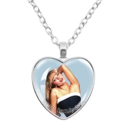 25mm Peach Heart Necklace Famous Character Sabrina Carpenter Funny Singer Accessories Glass Cabochon Pendant For Fans Gift
