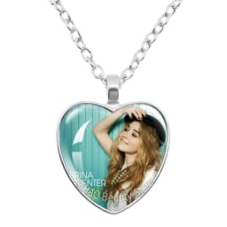 25mm Peach Heart Necklace Famous Character Sabrina Carpenter Funny Singer Accessories Glass Cabochon Pendant For Fans Gift