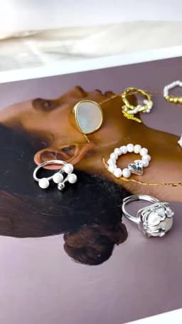 Imitation Pearl Stretch Finger Rings for Women Girl Korean Fashion Sweet Heart Fashion Jewelry Accessories Gift Party