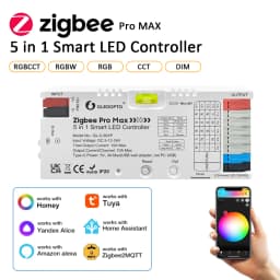 GL-C-601P  ZigBee 3.0 Pro Max 5 in 1 LED Controller RGBCCT RGBW RGB CCT Dim Light Mix 20A Pluggable Fuse App Voice GLEDOPTO