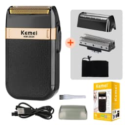 Kemei KM-2024 Electric Shaver for Men Twin Blade Reciprocating Cordless Razor USB Rechargeable Shaving Machine Barber Trimmer