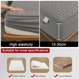 Waterproof Mattress Cover For Living Room Soft Comfortable Breathable Solid Color Bedding Mattress Cover Fitted Machine Washable