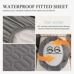 Waterproof Mattress Cover For Living Room Soft Comfortable Breathable Solid Color Bedding Mattress Cover Fitted Machine Washable